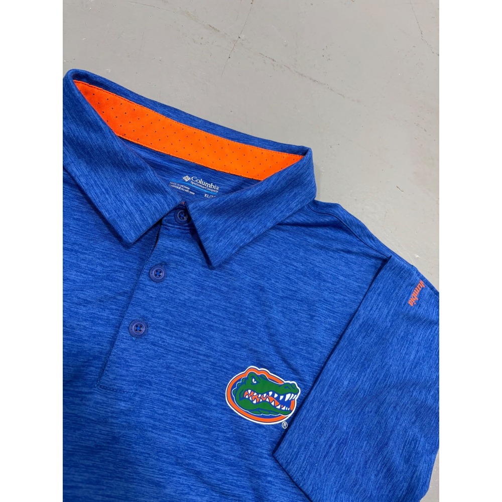 Columbia Florida Gators Mens XL Blue Short Sleeve Performance Polo Golf Shirt